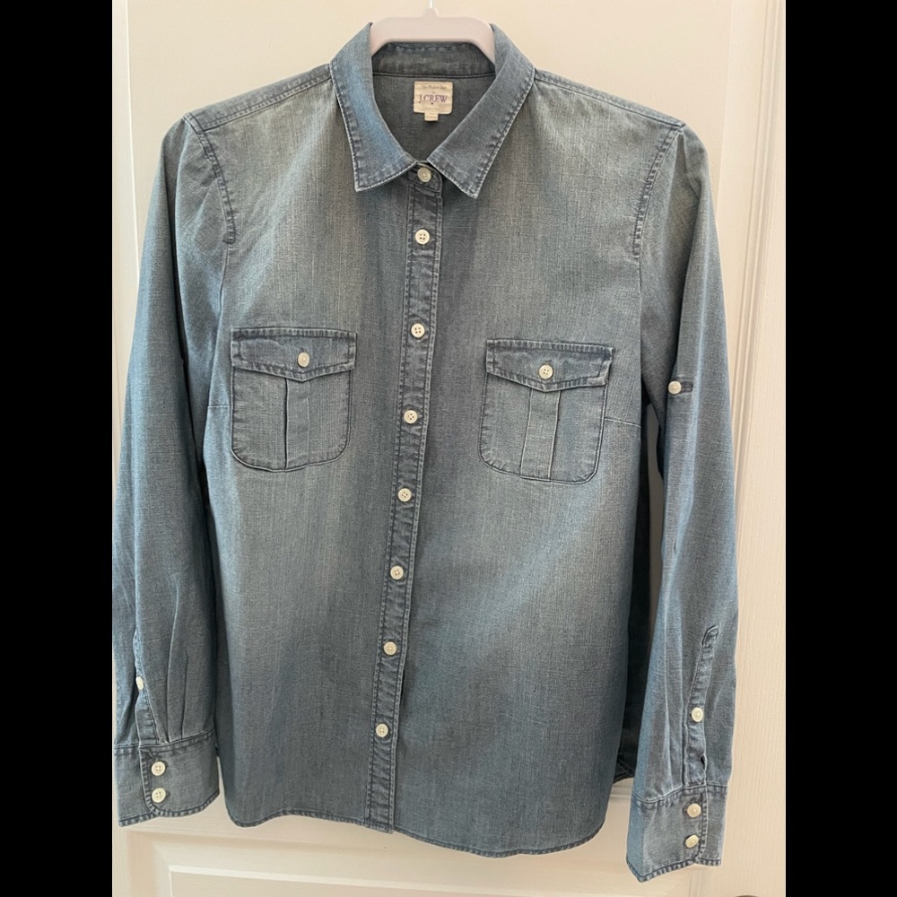 J.Crew “The Perfect Shirt”, blue denim size M blouse